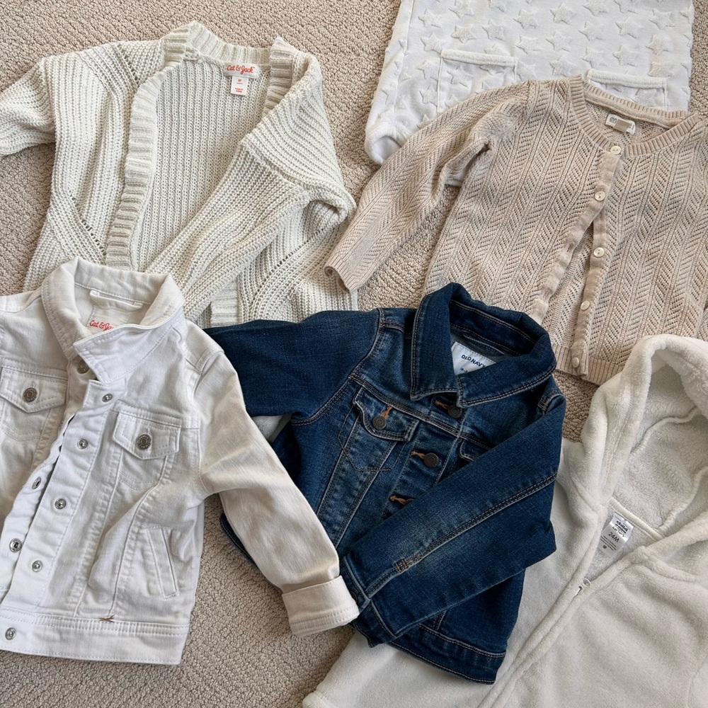 Gymboree Kids Sweater and Jacket Collection - Cream, Tan, Blue, White